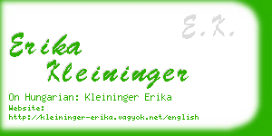 erika kleininger business card